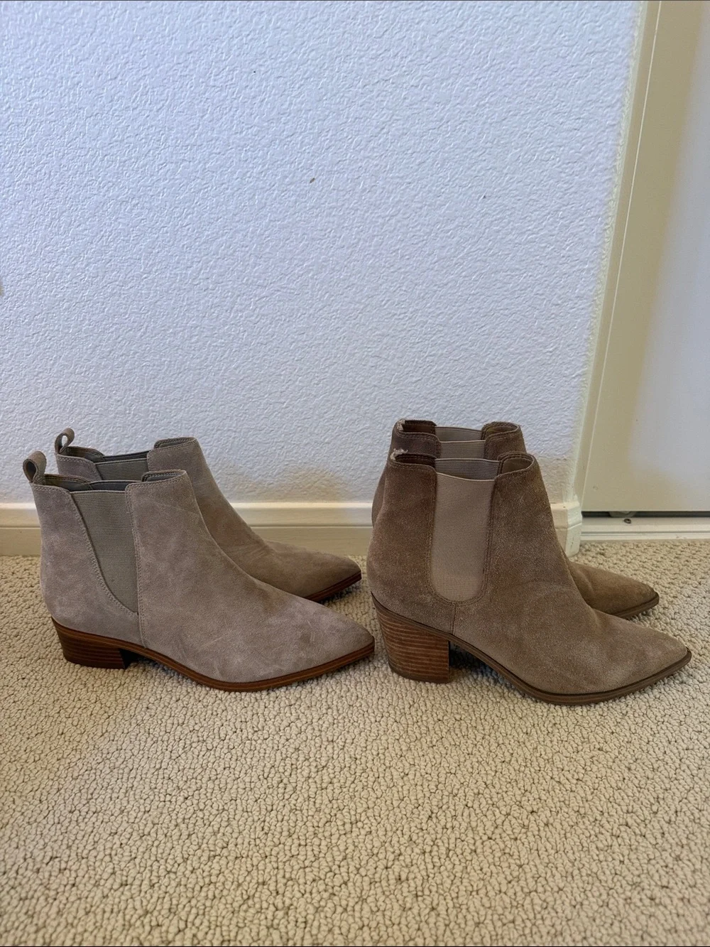 Bundle of Taupe Suede Chelsea Ankle Boots